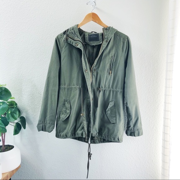 Miss London Jackets & Blazers - Olive green anorak with soft brushed cotton feel